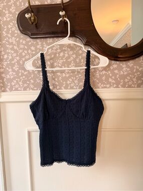 Navy lace tank top